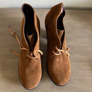 Indigo heeled booties